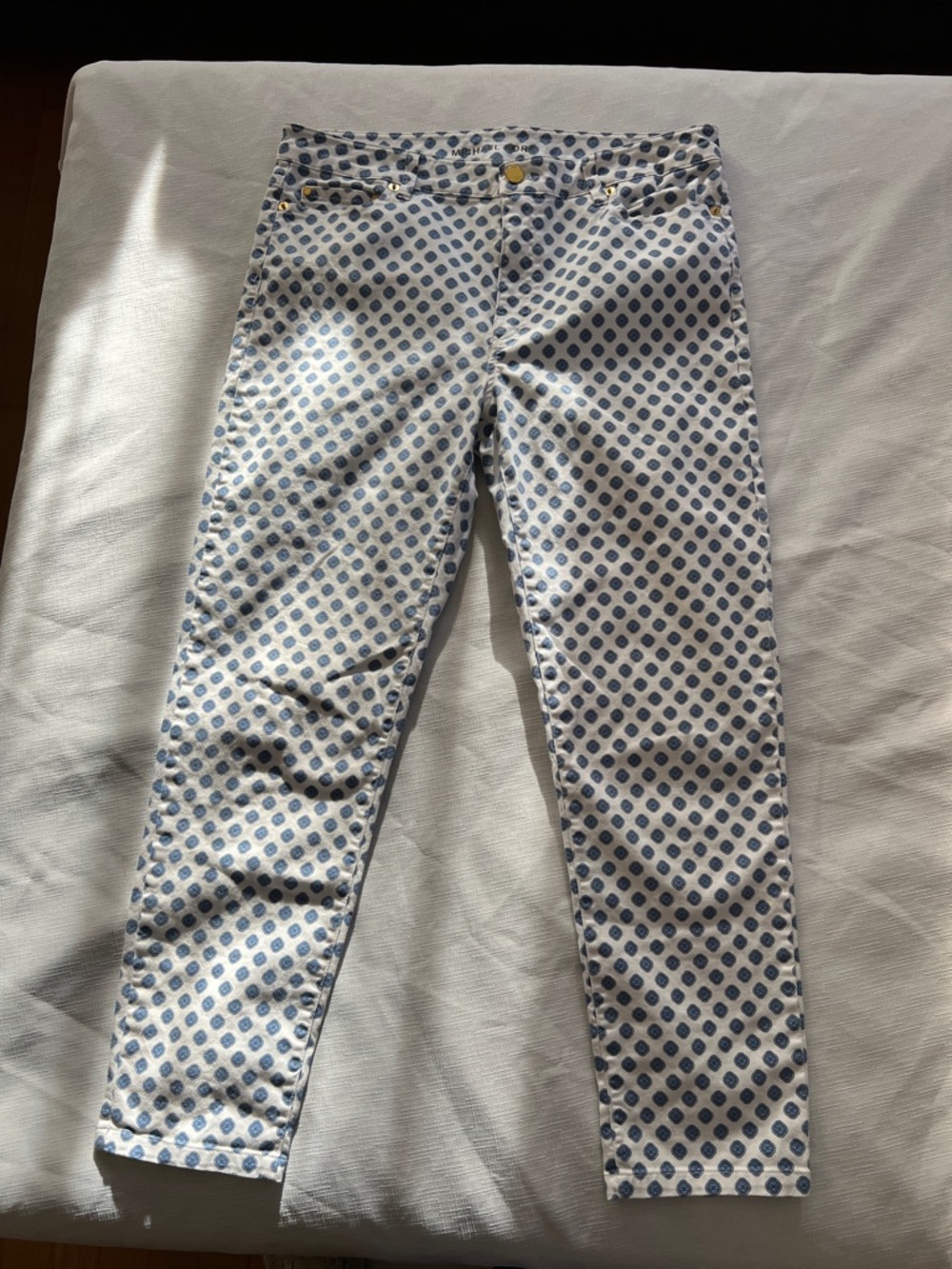 Michael Kors Selma Skinny Jeans with Blue Dot Print